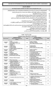 date sheet 2024 bise sargodha